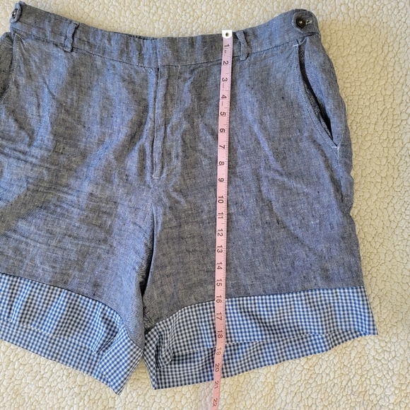 Lord & Taylor Blue Flat Front Shorts with Cuff - Picture 12 of 12
